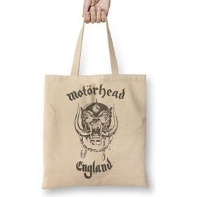Baskı Dükkanı Motörhead Bez Uzun Saplı Krem Rengi Çanta