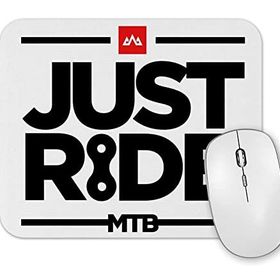 Baskı Dükkanı Mountain Bike Mtb Just Ride Branca Mouse Pad