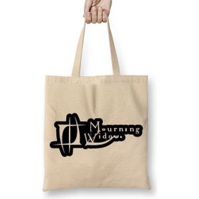 Baskı Dükkanı Mourning Widows Logo Bez Uzun Saplı Krem Rengi Çanta