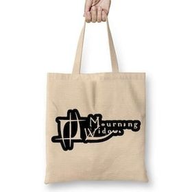 Baskı Dükkanı Mourning Widows Logo Bez Uzun Saplı Krem Rengi Çanta