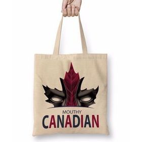 Baskı Dükkanı Mouthy Canadian Bez Uzun Saplı Krem Rengi Çanta