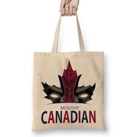 Baskı Dükkanı Mouthy Canadian Bez Uzun Saplı Krem Rengi Çanta