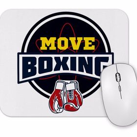 Baskı Dükkanı Move Boxing Logo Grande Cinza Mouse Pad