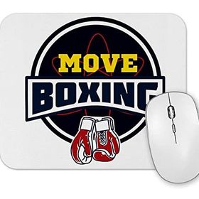 Baskı Dükkanı Move Boxing Logo Grande Cinza Mouse Pad