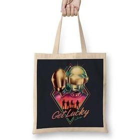 Baskı Dükkanı Movie Daft Punk Get Lucky Bez Uzun Saplı Krem Rengi Çanta