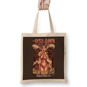 Baskı Dükkanı Movie From Dusk Till Dawn Santanico Pandemonium Bez Uzun Saplı Krem Rengi Çanta