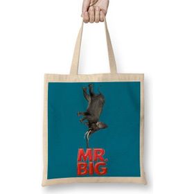 Baskı Dükkanı Mr Big Bez Uzun Saplı Krem Rengi Çanta