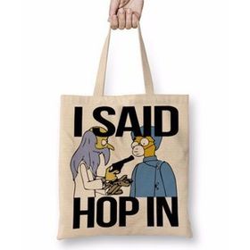Baskı Dükkanı Mr Burns The Spruce Moose Bez Uzun Saplı Krem Rengi Çanta