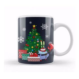 Baskı Dükkanı Mr Krabs Around The Christmas Tree Spongebob Kupa
