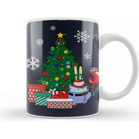 Baskı Dükkanı Mr Krabs Around The Christmas Tree Spongebob Kupa