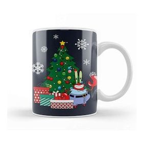 Baskı Dükkanı Mr Krabs Around The Christmas Tree Spongebob Kupa