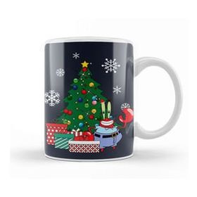 Baskı Dükkanı Mr Krabs Around The Christmas Tree Spongebob Kupa
