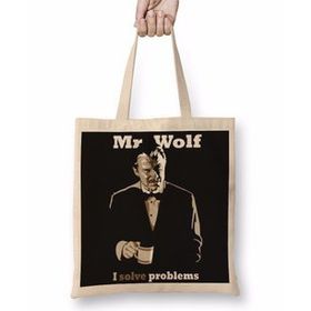 Baskı Dükkanı Mr Wolf I Solve Problems Bez Uzun Saplı Krem Rengi Çanta