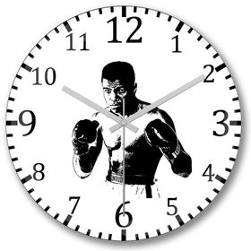 Baskı Dükkanı Muhammed Ali Boks Bombeli Gerçek Cam Duvar Saati