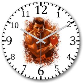 Baskı Dükkanı Muhammed Ali Boks Bombeli Gerçek Cam Duvar Saati