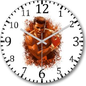 Baskı Dükkanı Muhammed Ali Boks Bombeli Gerçek Cam Duvar Saati