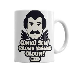 Baskı Dükkanı Müslüm Gürses Çünkü Sen Çölüme Yağmur Oldun Sihirli Porselen Kupa
