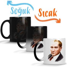 Baskı Dükkanı Mustafa Kemal Atatürk 01 Sihirli Porselen Kupa