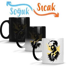 Baskı Dükkanı Mustafa Kemal Atatürk 01 Sihirli Porselen Kupa