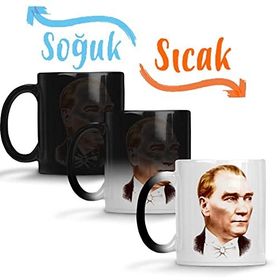 Baskı Dükkanı Mustafa Kemal Atatürk 02 Sihirli Porselen Kupa