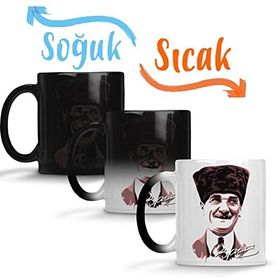 Baskı Dükkanı Mustafa Kemal Atatürk 04 Sihirli Porselen Kupa