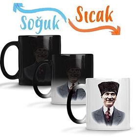 Baskı Dükkanı Mustafa Kemal Atatürk 06 Sihirli Porselen Kupa