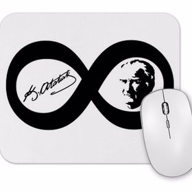 Baskı Dükkanı Mustafa Kemal Atatürk Sonsuzluk İşareti Mouse Pad