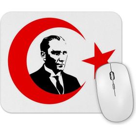 Baskı Dükkanı Mustafa Kemal Atatürk Türk Bayrağı Mouse Pad