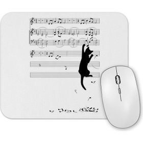 Baskı Dükkanı Muzik Notalı Kedi Mouse Pad