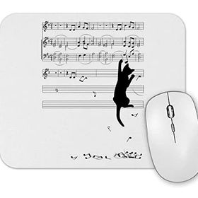 Baskı Dükkanı Muzik Notalı Kedi Mouse Pad