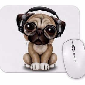Baskı Dükkanı Muzik Pug Köpek Mouse Pad