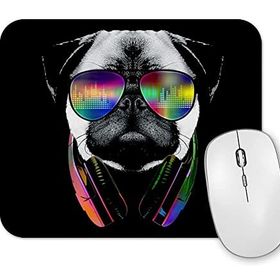 Baskı Dükkanı Müzik Pug Müzikli Pug Köpek Mouse Pad