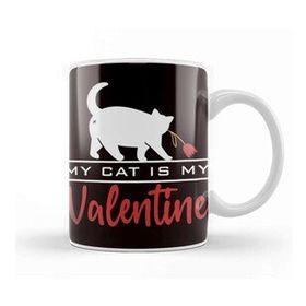 Baskı Dükkanı My Cat Is My Valentine Love Kitten Owner Animal Kupa