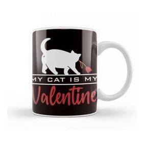 Baskı Dükkanı My Cat Is My Valentine Love Kitten Owner Animal Kupa