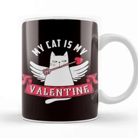 Baskı Dükkanı My Cat Is My Valentine Love Kitten Owner Animal Kupa