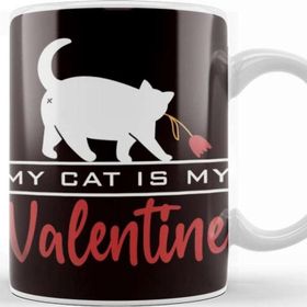 Baskı Dükkanı My Cat Is My Valentine Love Kitten Owner Animal Kupa
