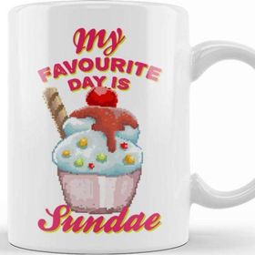 Baskı Dükkanı My Favourite Day Is Sundae Ice Cream Pixel Art Kupa