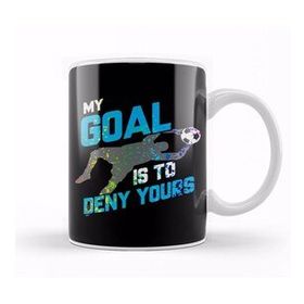 Baskı Dükkanı My Goal Is To Deny Yours Goalie Rainbow Splatter Kupa