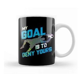 Baskı Dükkanı My Goal Is To Deny Yours Goalie Rainbow Splatter Kupa