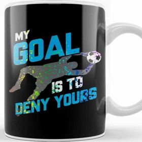 Baskı Dükkanı My Goal Is To Deny Yours Goalie Rainbow Splatter Kupa
