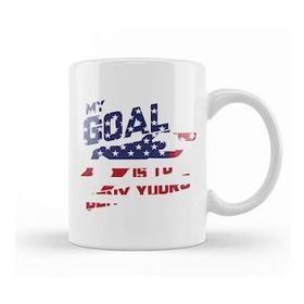 Baskı Dükkanı My Goal Is To Deny Yours Goalie Usa Flag Patriotic Kupa