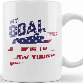 Baskı Dükkanı My Goal Is To Deny Yours Goalie Usa Flag Patriotic Kupa