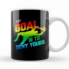 Baskı Dükkanı My Goal Is To Deny Yours Rainbow Soccer Goalie Kupa
