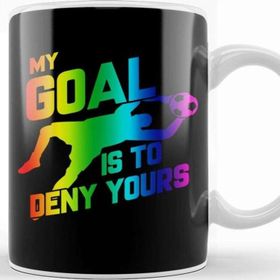 Baskı Dükkanı My Goal Is To Deny Yours Rainbow Soccer Goalie Kupa