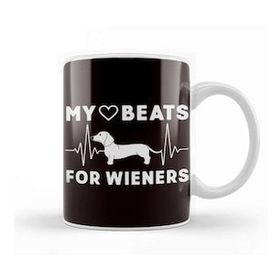 Baskı Dükkanı My Heart Beats For Wiener Sausage Dogs Dachshund Kupa
