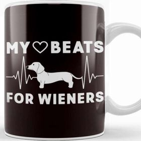 Baskı Dükkanı My Heart Beats For Wiener Sausage Dogs Dachshund Kupa