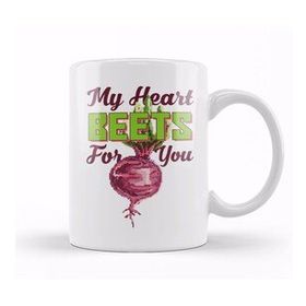 Baskı Dükkanı My Heart Beets For You Beetroot Pixel Art Kupa
