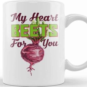 Baskı Dükkanı My Heart Beets For You Beetroot Pixel Art Kupa