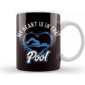 Baskı Dükkanı My Heart Is In Swimming Pool Swimmer Swim Coach Water Sports Kupa