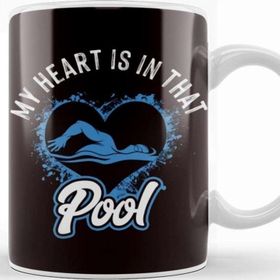 Baskı Dükkanı My Heart Is In Swimming Pool Swimmer Swim Coach Water Sports Kupa